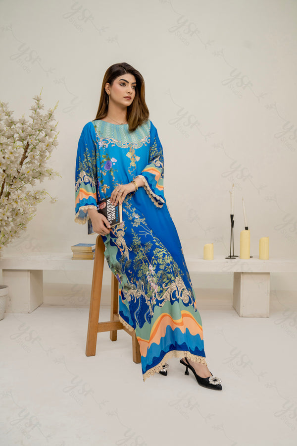 HDI Blue Combination Kaftaan Shirt