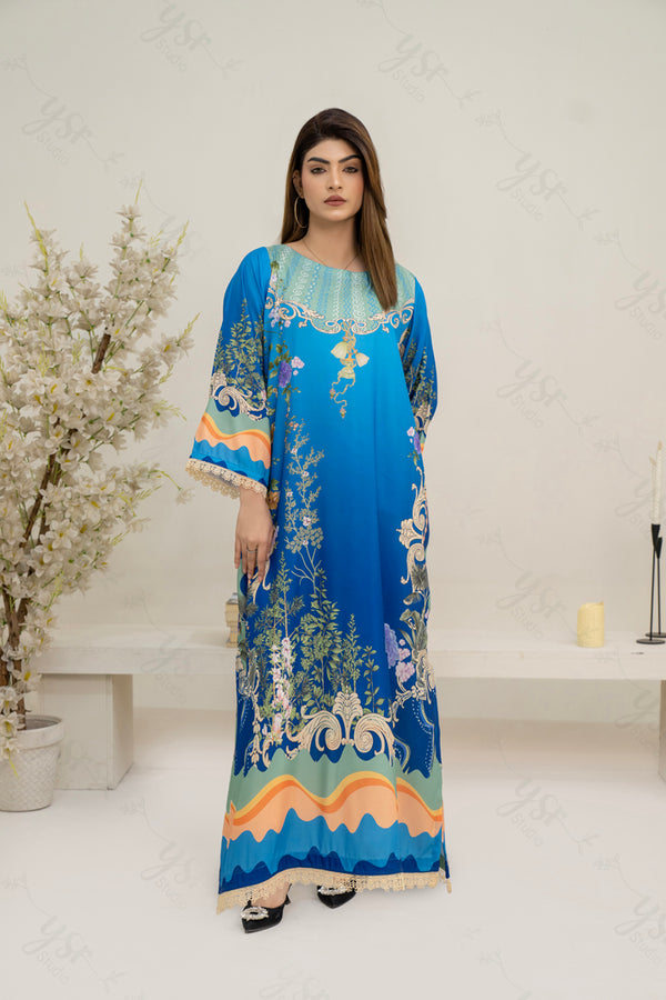 HDI Blue Combination Kaftaan Shirt